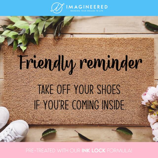 Take Off Your Shoes Doormat - Friendly Reminder Mat Funny Welcome Door Family Gifts Personalized For Them - image 1