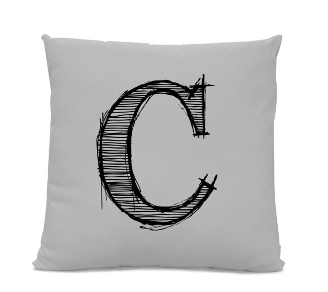 Initial Pillow - Letter With C Monogrammed Custom Throw