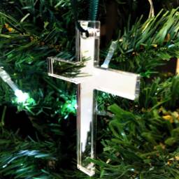 Cross Christmas Tree Decorations, Many Colour Choices & Woods, Bespoke Shapes & Sizes Made - thumbnail 2