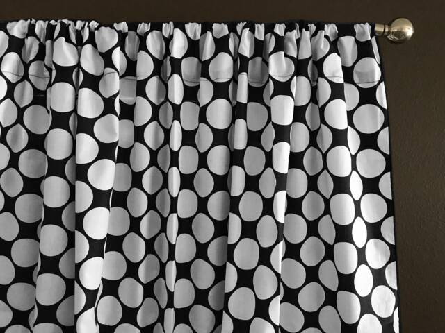 Large Circles Cotton Curtain Panel 58 Inch Wide/Window D??cor Backdrop Classroom Bedroom Cabin Hotel Guest Room Curtains - image 1