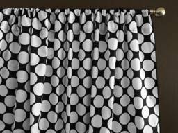 Large Circles Cotton Curtain Panel 58 Inch Wide/Window D??cor Backdrop Classroom Bedroom Cabin Hotel Guest Room Curtains