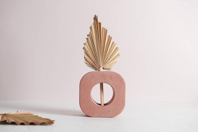 Handmade Concrete Vase Modern Home Decor For Dried Flowers - image 1