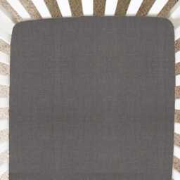 Gray Linen Fitted Sheet Stone Washed Baby Crib Bedding - thumbnail 2