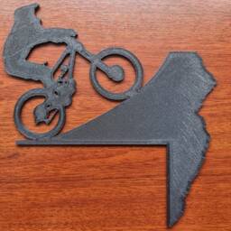 Mountain Biker Jumping Door Topper Decoration - Biking Downhill Decor/Wall Art Cycling Stunt On Top Corner Of Frame Gift For Mtb - thumbnail 3