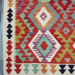 Classic Rug, Handmade Artisan Afghan Turkish Scandinavian Navajo Bohemian Wool Flatweave Multicolour Kilim Rug 153x105 cm - thumbnail 4