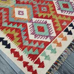 Classic Rug, Handmade Artisan Afghan Turkish Scandinavian Navajo Bohemian Wool Flatweave Multicolour Kilim Rug 153x105 cm - thumbnail 2