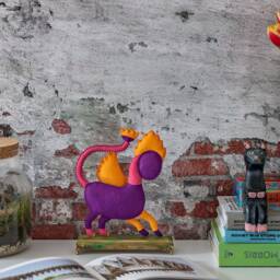 Mystic Cat-Lioness - Handmade Felt Sculpture, Oriental Fantasy Creature, Whimsical Textile Art - thumbnail 4
