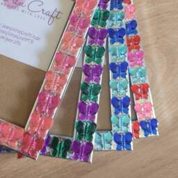 Colourful Rhinestone Butterfly Decals Photo Frame 4 X 6 Inches