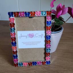Colourful Rhinestone Butterfly Decals Photo Frame 4 X 6 Inches - thumbnail 2