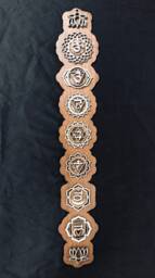"Chakra Wooden Wall Art Laser Cut Birch Wood, Yoga Decor - 34"" X 6" - thumbnail 1