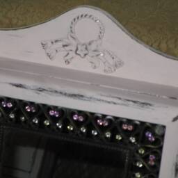 Shabby Chic Key Box, Light Pink Rhinestone Jewelry Holder - thumbnail 3