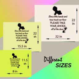 In-Style Decals Wall Vinyl Decal Home Decor Art Sticker Since Little Hands & Toes Touch Our Floor Please Take Your Shoes Off Quote 433 - thumbnail 2