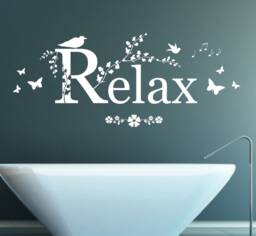 Relax Quote - Matt Vinyl Wall Art Sticker Decal Mural. Bathroom, Bedroom Decor. Home, Wall - thumbnail 1