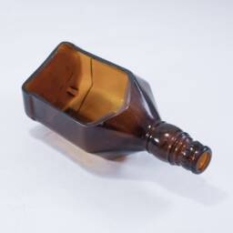 Succulent Herb Kitchen Planter - Snack Bowl Made From Beautiful Shaped Amber Whiskey Bottle - thumbnail 2