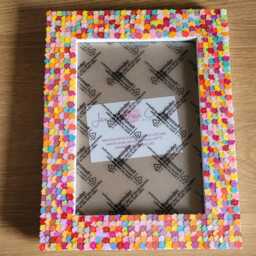 Colourful Flower Shaped Sequin Photo Frame 5 X 7 Inches - thumbnail 3