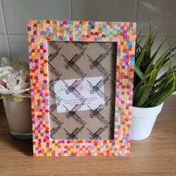 Colourful Flower Shaped Sequin Photo Frame 5 X 7 Inches - thumbnail 4
