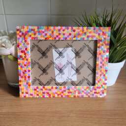 Colourful Flower Shaped Sequin Photo Frame 5 X 7 Inches - thumbnail 2