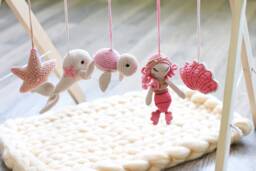 Baby Play Gym Toys. Hanging Toy For Baby Gym. Pink Mermaid Toys - thumbnail 1