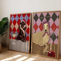 Whippet Cocktail Poster Print - Lady Of Leisure, Dog Lover Art - Unframed - thumbnail 2