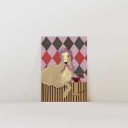Whippet Cocktail Poster Print - Lady Of Leisure, Dog Lover Art - Unframed - thumbnail 1