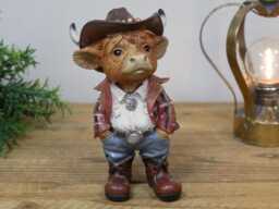 Howdy Highland Cow Cowboy Figurine