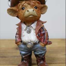 Howdy Highland Cow Cowboy Figurine - thumbnail 2
