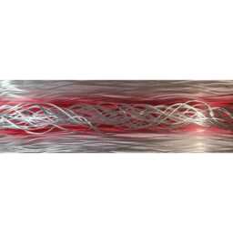 Modern Abstract Metal Wall Art, Red & Silver - thumbnail 4