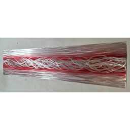 Modern Abstract Metal Wall Art, Red & Silver - thumbnail 2