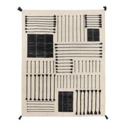 Black & White Sediments Flatwoven Wool Southwestern Kilim Rug 3x5 8x10 Bold Texture Style Area Accent Runner Fresh Finds Living Room - thumbnail 2