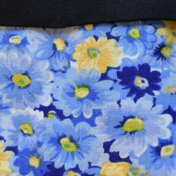 Blue Flower Pattern Pillowcase With Yellow Checker Cuff - thumbnail 3