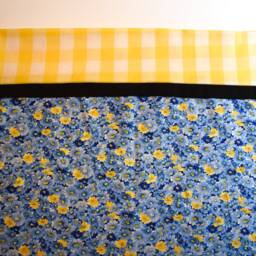Blue Flower Pattern Pillowcase With Yellow Checker Cuff - thumbnail 2