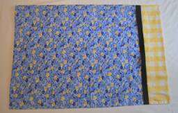 Blue Flower Pattern Pillowcase With Yellow Checker Cuff
