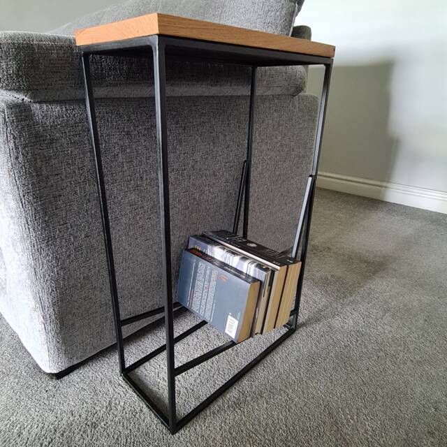 Small Book Case Sofa Side Table - Modern Living Room Furniture Custom Size Settee Drink Holder For New Home Decor Gifts Him Her - image 1