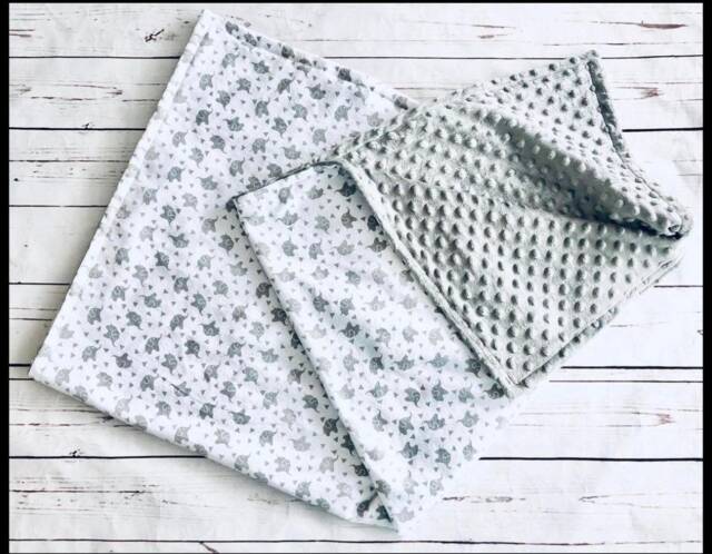 Baby Blanket, Grey & White Elephant Gender Neutral Nursery Decor Crib Accessory Newborn Shower Gift Crib Canada - image 1