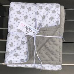Baby Blanket, Grey & White Elephant Gender Neutral Nursery Decor Crib Accessory Newborn Shower Gift Crib Canada - thumbnail 2