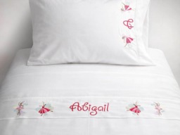 Personalized Ballerina Sheet Set - Embroidered Bedding With Name 600 Tc Sateen Sheets For Girls