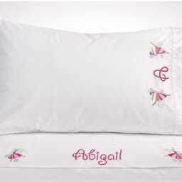 Personalized Ballerina Sheet Set - Embroidered Bedding With Name 600 Tc Sateen Sheets For Girls - thumbnail 4
