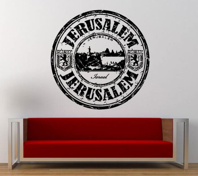 Jerusalem Israel Stamp Wall Decal Sticker Vinyl Mural Leaving Bedroom Room Home Decor Free Shipping L351 - image 1