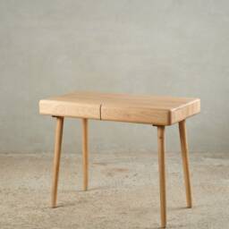 Solid Oak Work Desk - Elegant Computer Office For Modern Workspaces - thumbnail 3