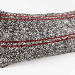 Kilim Lumbar Pillow Cover 12x24 Turkish Wool Cushion - thumbnail 3