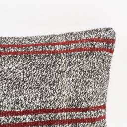Kilim Lumbar Pillow Cover 12x24 Turkish Wool Cushion - thumbnail 2