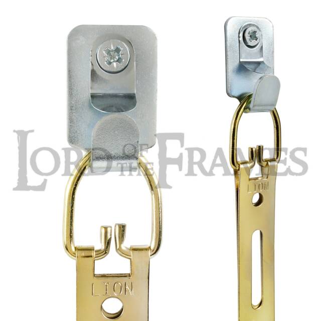 Heavy Duty Steel Safety Picture Frame Mirror Canvas Hooks 15Kg + Screws & Plugs - image 1