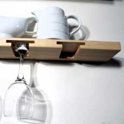 Wine Glass Rack Wooden Floating Home Bar Shelf - thumbnail 2