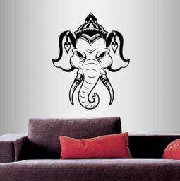 In-Style Decals Wall Vinyl Decal Home Decor Art Sticker Indian Elephant Ethnic Meditation Buddha Yoga Room Removable Mural Unique Design 152 - thumbnail 1
