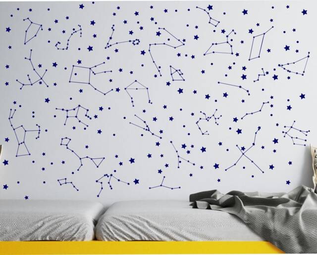 Sale Constellation Wall Decals, 25 Constellations, Star Stickers, Nursery Decor - image 1