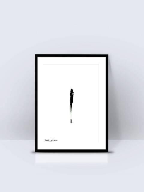 Framed Modern Art Print For Any Room Bedroom Or Office, Black & White Art, Contemporary, Minimalist Art - image 1