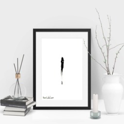 Framed Modern Art Print For Any Room Bedroom Or Office, Black & White Art, Contemporary, Minimalist Art - thumbnail 3