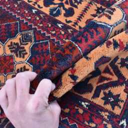 Handmade Afghan Wool Rug 5.8x3.2 Ft, Red Burgundy Tribal Carpet - thumbnail 2