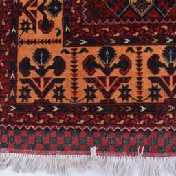 Handmade Afghan Wool Rug 5.8x3.2 Ft, Red Burgundy Tribal Carpet - thumbnail 3