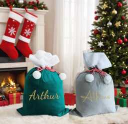 Christmas Stocking Sack, Santa Bag With Name, 2025 Large Santa Sack, Christmas Gift Bag, Christmas Bag, Holiday Gift Bag, Santa Bag, Gift For Kids - thumbnail 1